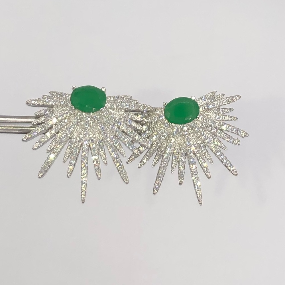 3ct Starburst Earrings - Picture 4 of 14